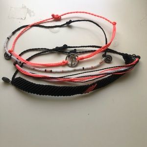 Pura Vida Black and Pink Bracelet Set